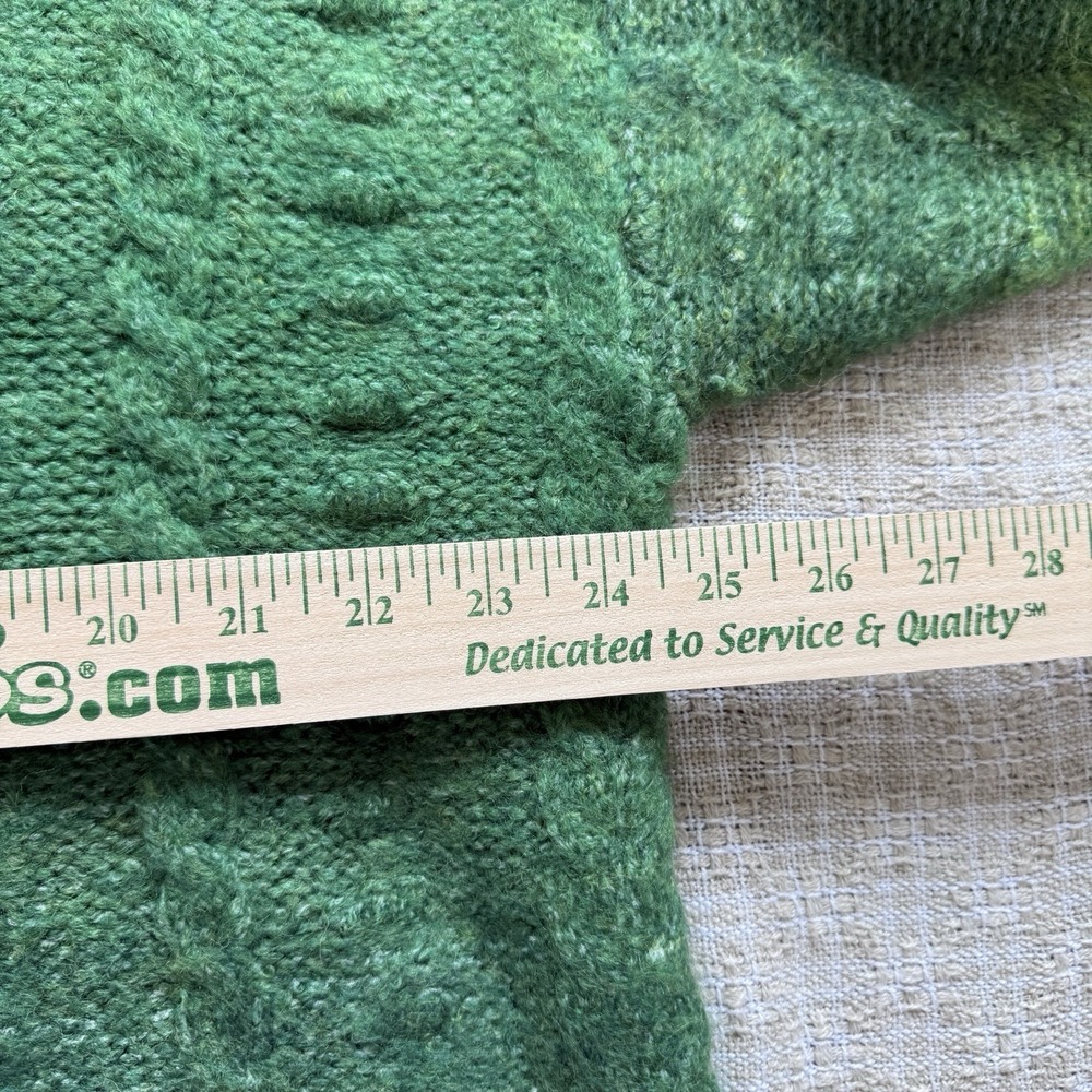 Daydreamer Ombre Cardigan in Green Jade Sz L Cable Knit Fuzzy Wool Blend Grunge - Picture 13 of 15